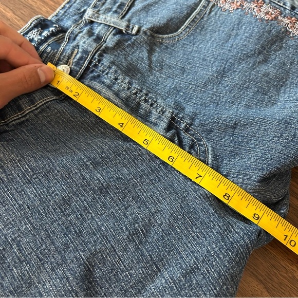 Jean Bay Embroidered Blue Jeans cropped 8P - Picture 7 of 9